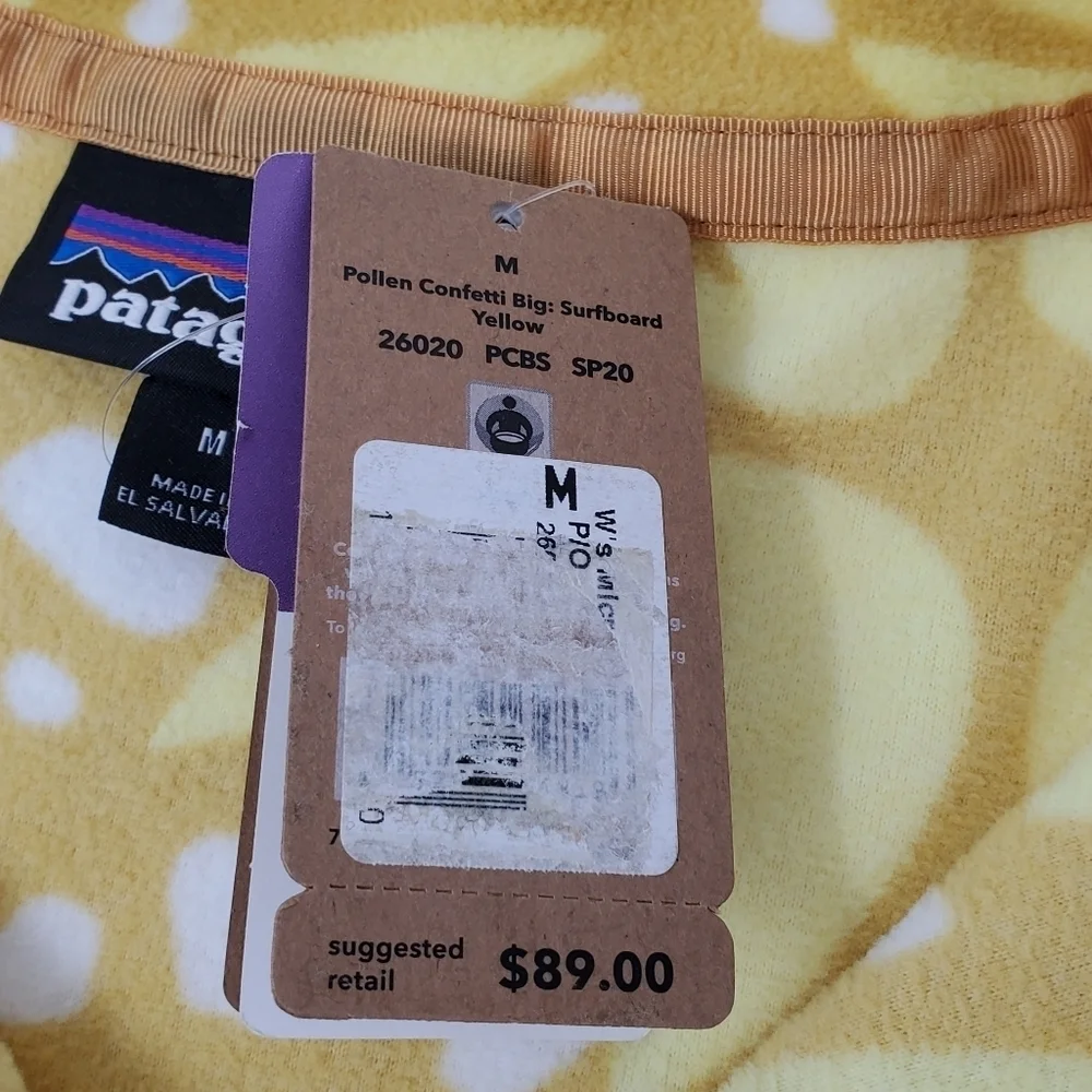 NWT PATAGONIA MICRO D SNAP-T PULLOVER RARE YELLOW COLOR PRINT WOMEN SIZE MEDIUM - Picture 9 of 15